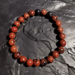 Obsidienne acajou - Bracelet perles 8mm - 1er chakra
